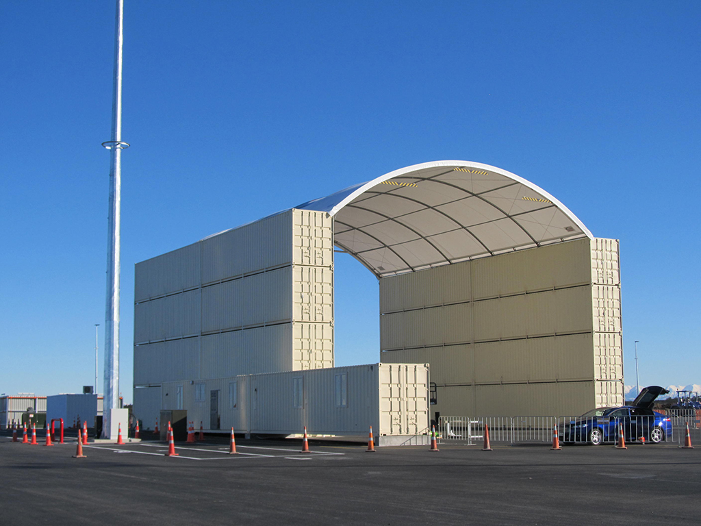 18m wide x 24.4m long Container Mounted Shelter