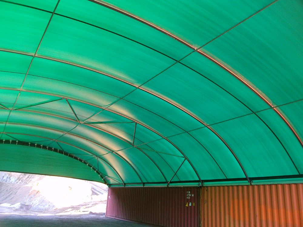 Fabric shelter roof cover green