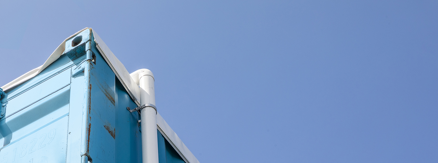 Gutter on shipping container