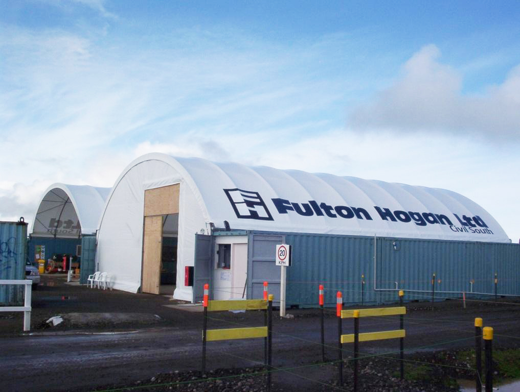 Signwriting on fabric shelter