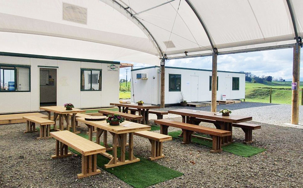 Pole mounted shelter site compound