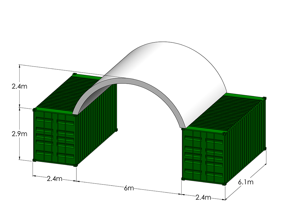 6m wide x 6.1m long Inside mount