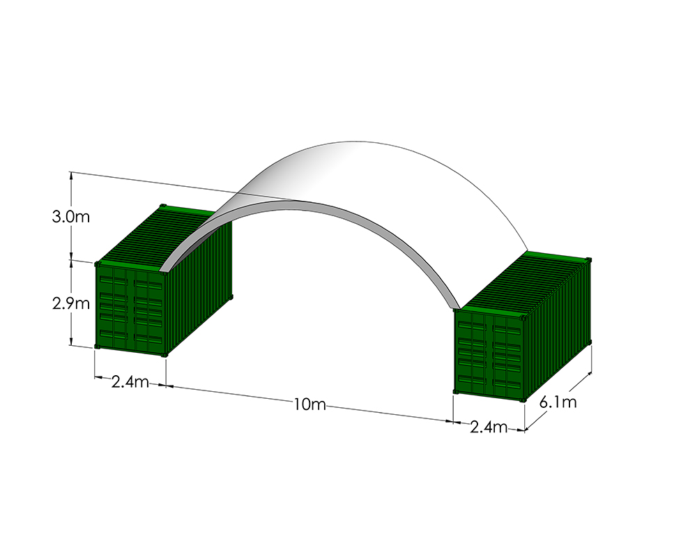 10m wide x 6.1m long