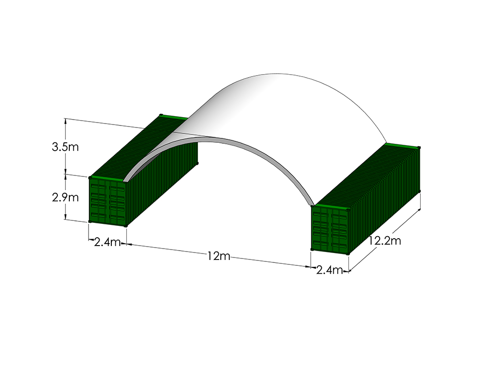 12m wide x 12.2m long
