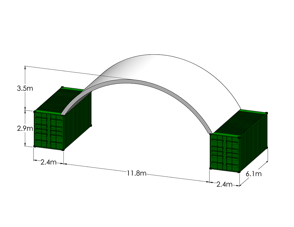 12m wide x 6.1m long