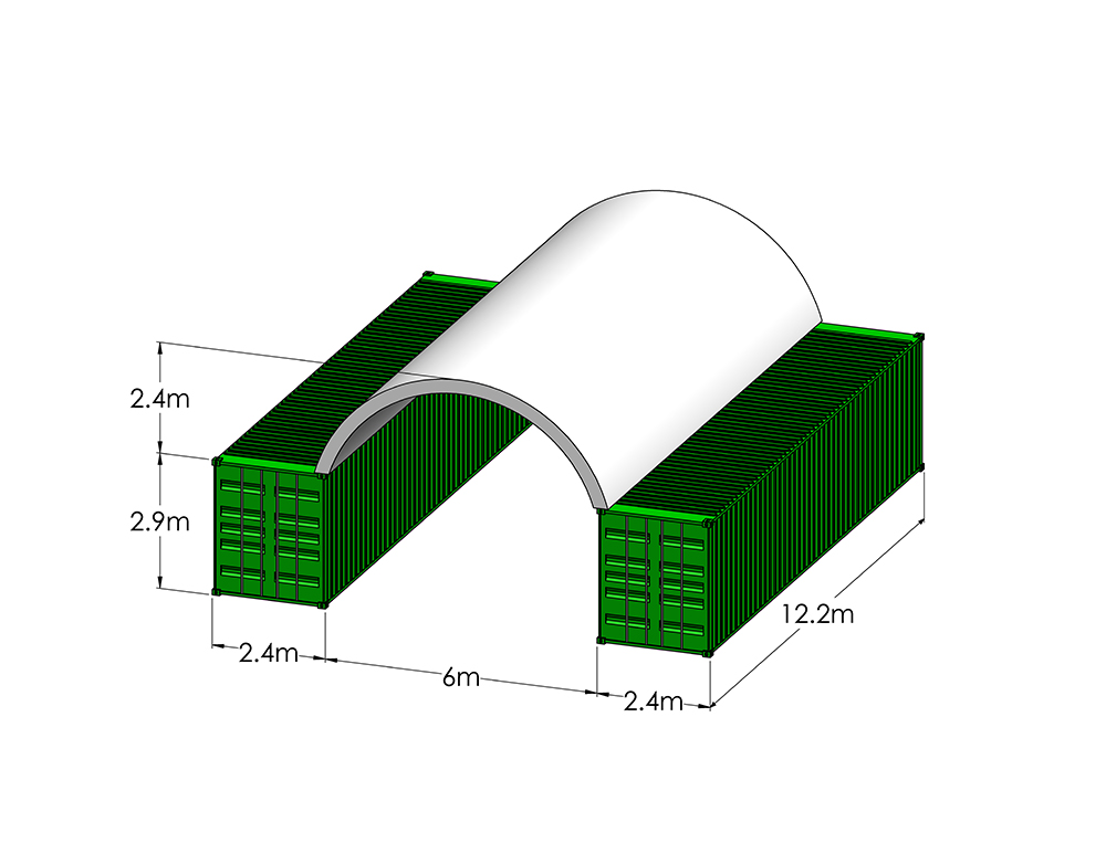 6m wide x 12.2m long Inside Mount