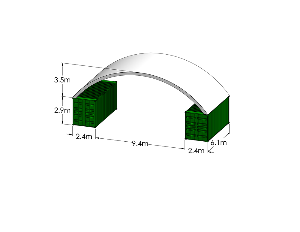 14m wide x 6.1m long
