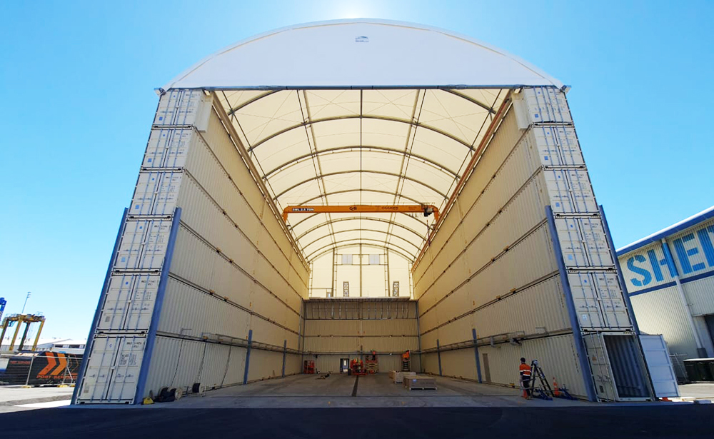 Large container mounted shelter