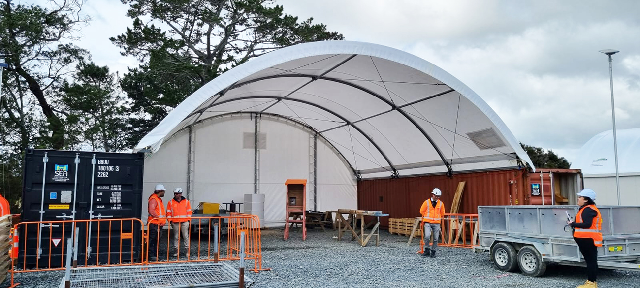 Container shelter 12.0m wide x 12.2m long