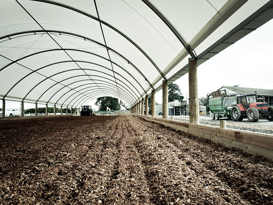 Covered stand off pad for dairy cows