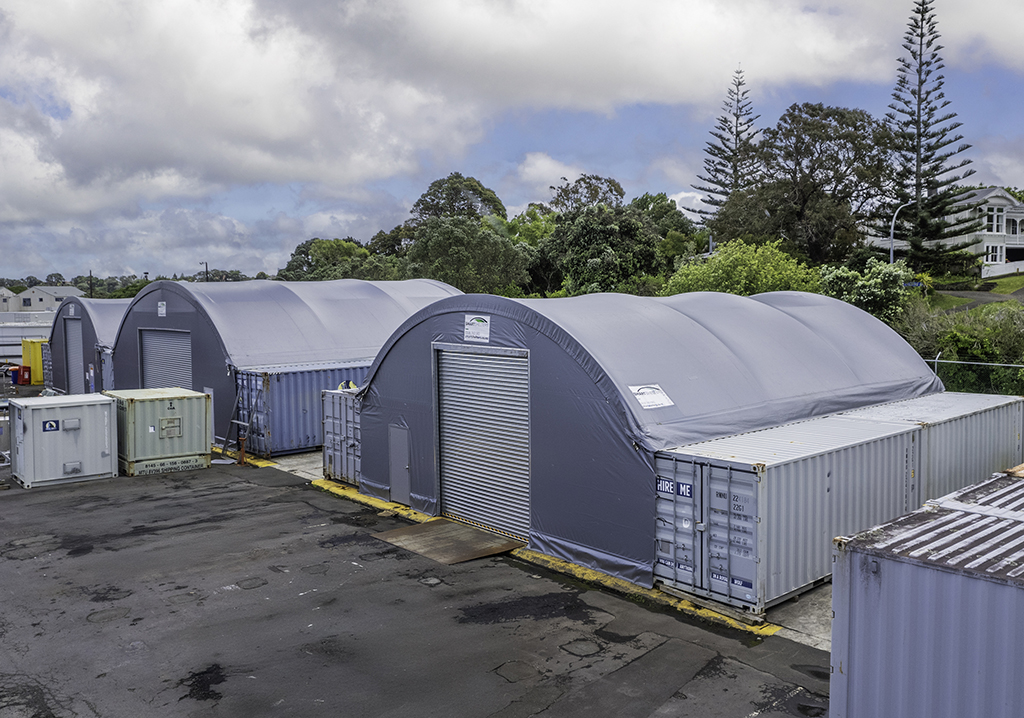 3 x Container Shelters with steel roller doors, NZ Defence Force, Devonport