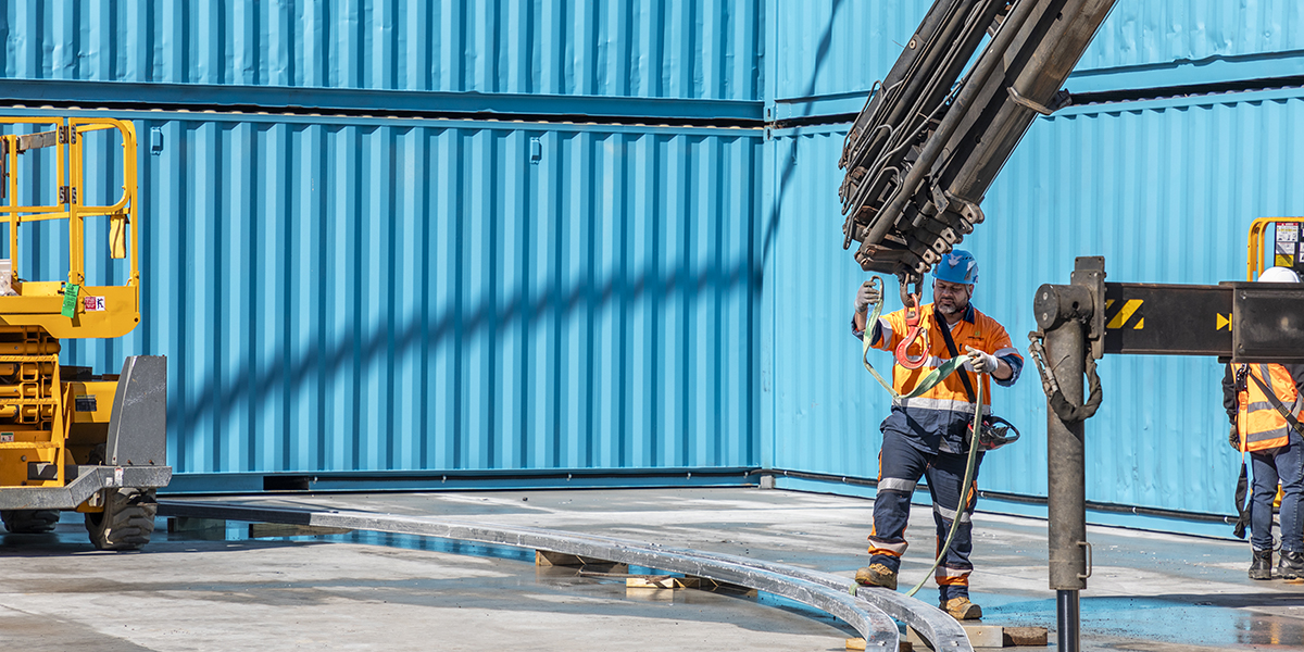 Container shelter installation