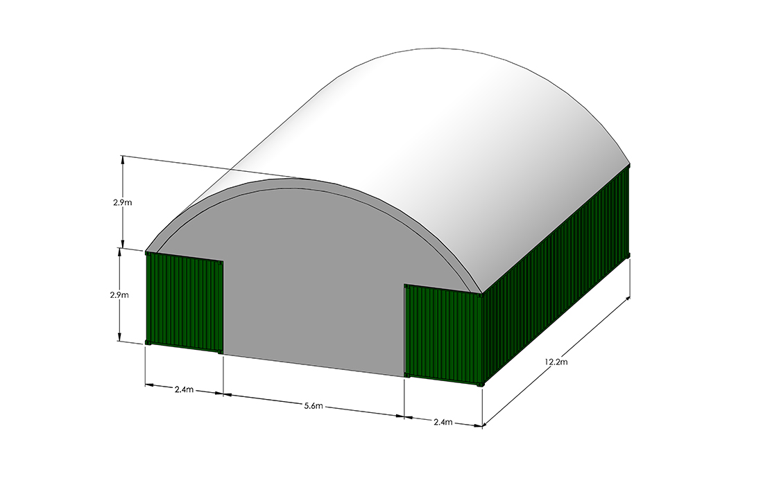 Full height end wall - outside mount