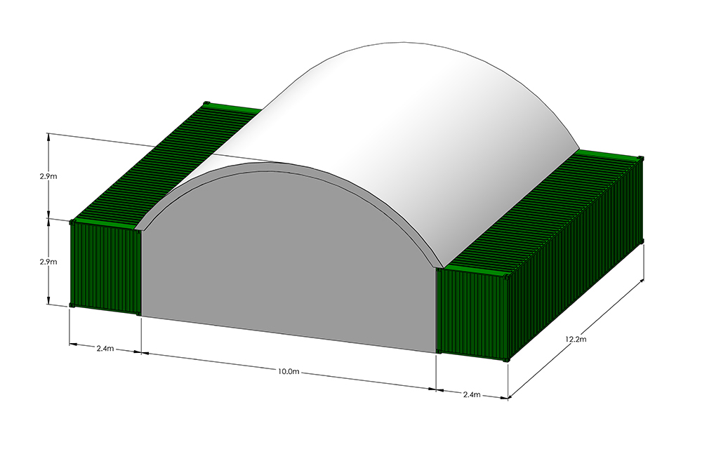 Full height end wall - inside mount
